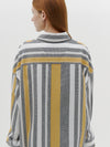 woven stripe boyfriend shirt