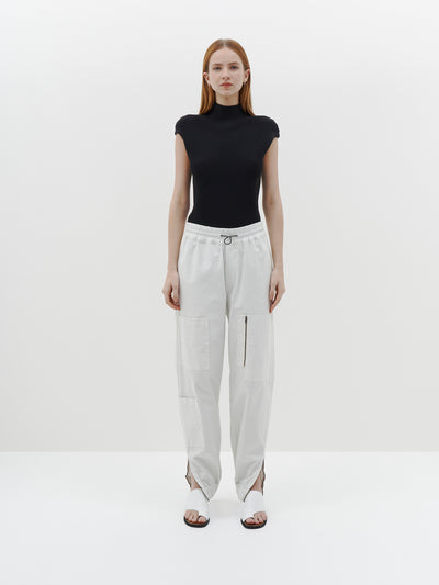 raised neck drapey rib tank