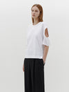 shoulder cut out boxy t.shirt
