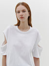 shoulder cut out boxy t.shirt