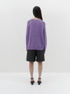 cotton linen v neck boxy knit