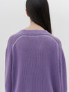 cotton linen v neck boxy knit