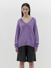 cotton linen v neck boxy knit