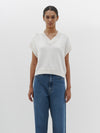 cotton linen v neck boxy vest