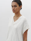 cotton linen v neck boxy vest