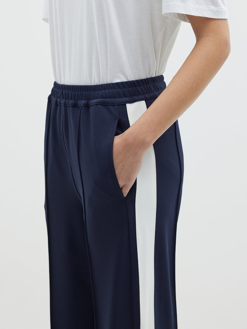 Side Detail Polyester Twill Pants