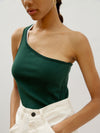 contrast one shoulder rib tank