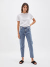 bassike classic crop jean in worn out wash