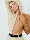 slim contrast front seam long sleeve t.shirt