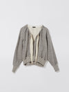 bassike gathered neck batwing sweat in grey marl