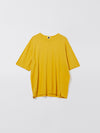 bassike oversized wide heritage jersey short sleeve t.shirt in bright yellow