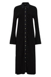 rib contrast long sleeve dress