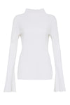 raised neck drapey rib long sleeve top