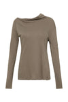 asymmetric neck long sleeve t.shirt