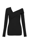 drapey rib layered detail long sleeve top