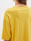 bassike oversized wide heritage jersey short sleeve t.shirt in bright yellow