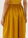cotton gathered longerline skirt