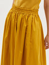 cotton gathered longerline skirt