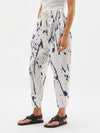 splatter cotton long rise pant