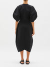 pleated balloon dress