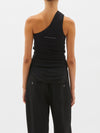 layered one shoulder rib tank