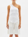layered one shoulder rib tank