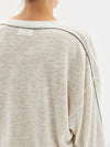 fine contrast stitch v neck