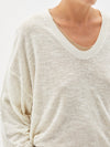 fine contrast stitch v neck
