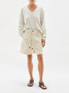 fine contrast stitch v neck