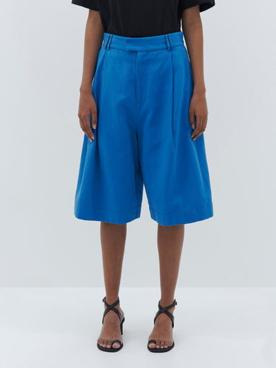 pleat front canvas oversized short