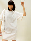 karamatsu contrast double jersey dress