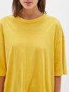 bassike oversized wide heritage jersey short sleeve t.shirt in bright yellow